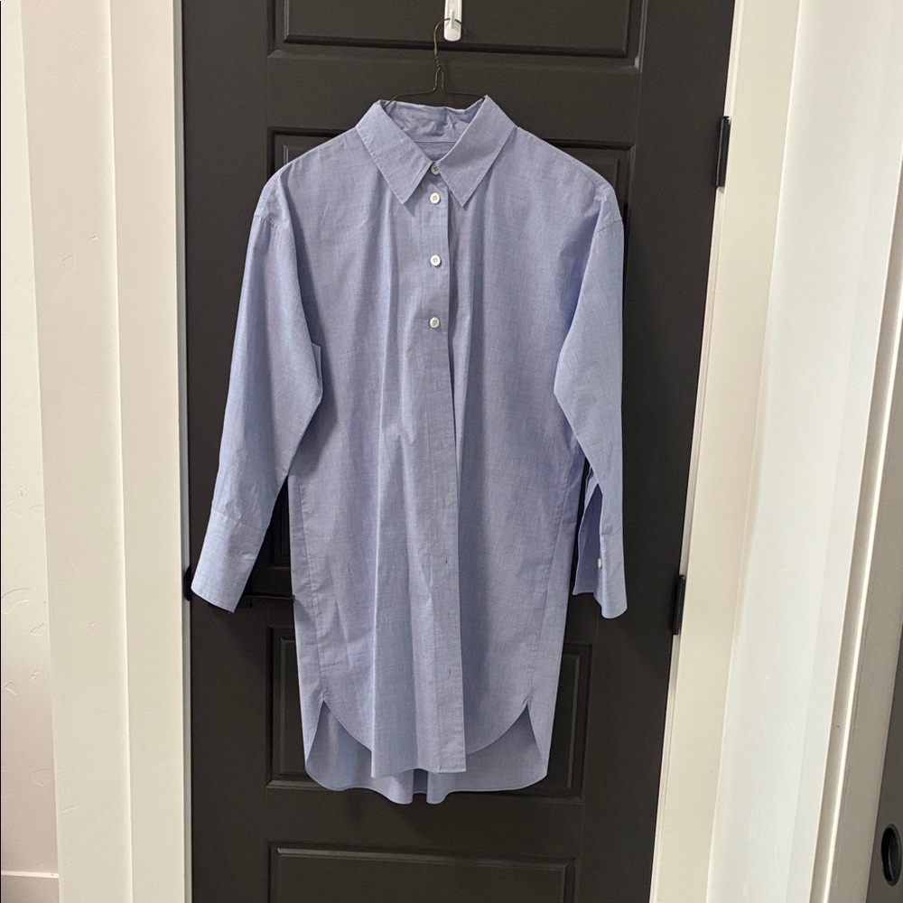 NWT Banana Republic Light Blue Cotton Shirt Dress, Large